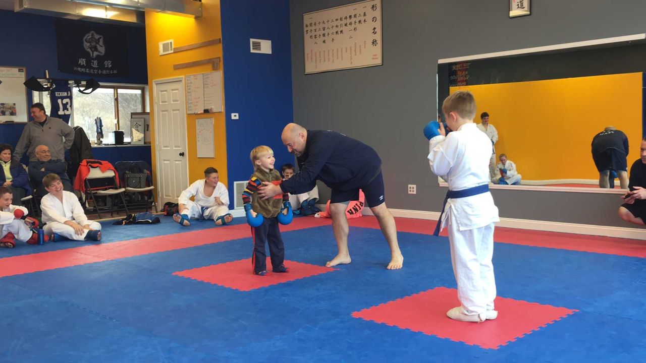 Competitor scoring a point