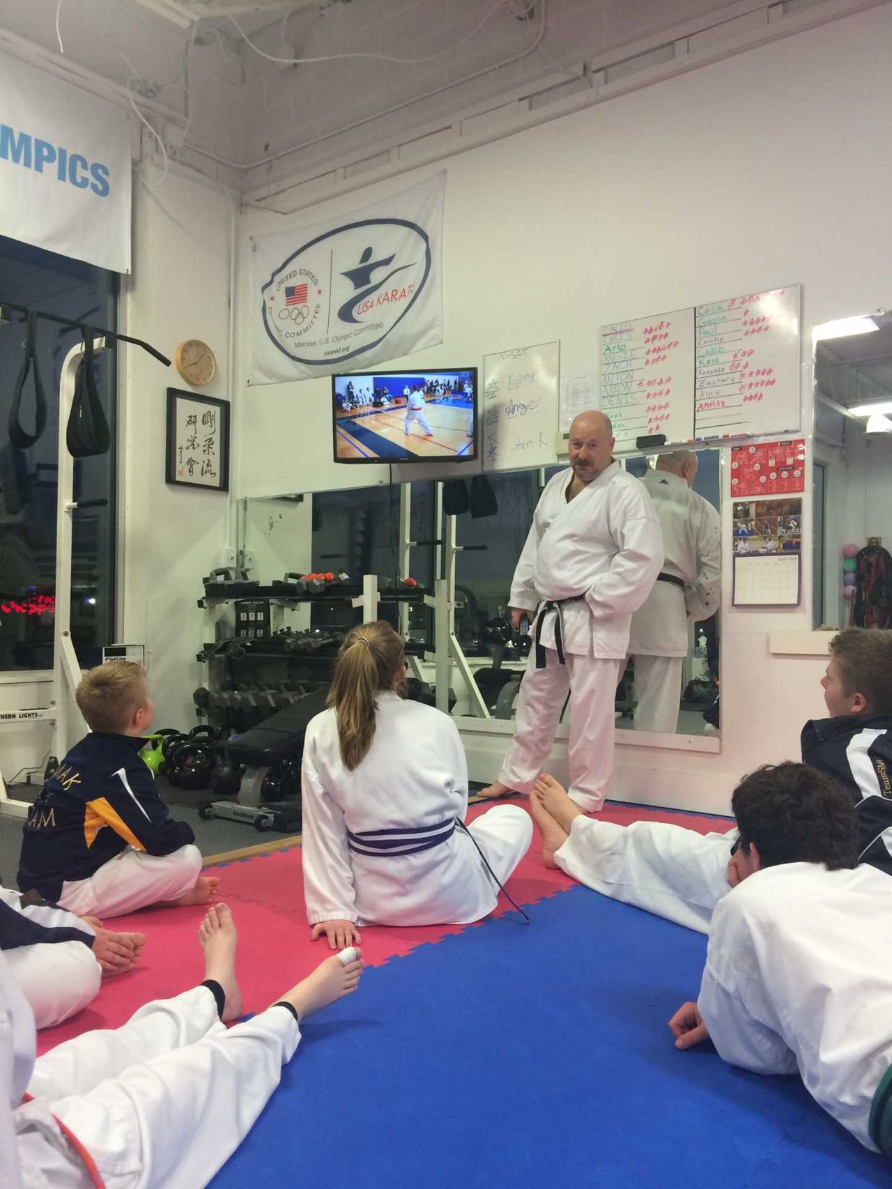 Stretching and conditioning in the dojo